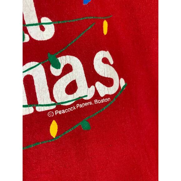 Vintage 90s‎ Christmas Graphic T-Shirt Red Unisex XL All Strung Out - Picture 7 of 9
